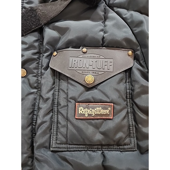 Vintage Refrigiwear Men's Black Insulated Jacket Size Med - Picture 2 of 14